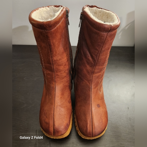 Vintage 70s 80s Husky Bastien Leather Sherpa Banff Boots Canada Womens US Size 6 - Picture 6 of 8